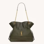 Saint Laurent YSL Women Jamie Shopping in Lambskin-Dark Green