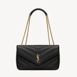 Saint Laurent YSL Women Loulou Medium in Matelasse Lambskin-Black