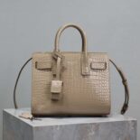 Saint Laurent YSL Women Sac De Jour in Crocodile Embossed Leather Nano-Sandy