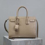 Saint Laurent YSL Women Sac De Jour in Embossed Crocodile Leather Baby-Sandy