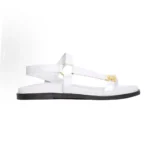 Celine Women Maud Sandal with Triomphe in Calfskin-White 362225042C