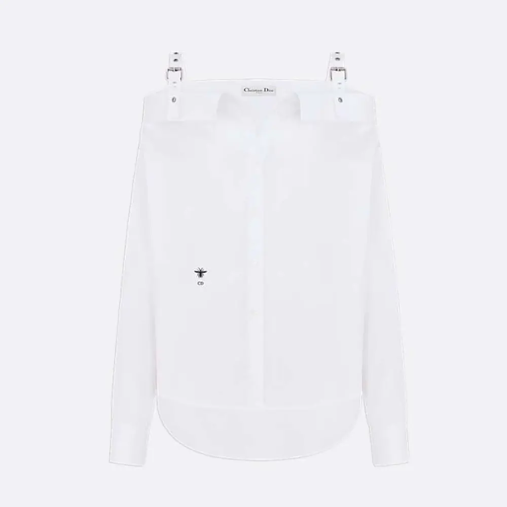 Dior Women Blouse White Cotton Poplin 521B85A3356_X0100 1 Dior Women Blouse White Cotton Poplin 521B85A3356_X0100