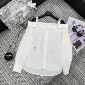 Dior Women Blouse White Cotton Poplin 521B85A3356_X0100