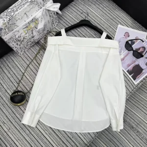 Dior Women Blouse White Cotton Poplin 521B85A3356_X0100