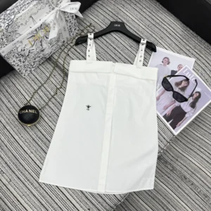 Dior Women Blouse White Cotton Poplin 521B87A3356_X0100