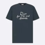 DIOR AND HYLTON NEL T-Shirt Relaxed Fit Navy Blue Cotton Jersey