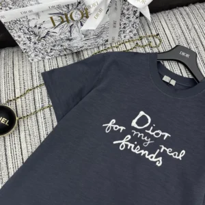 DIOR AND HYLTON NEL T-Shirt Relaxed Fit Navy Blue Cotton Jersey