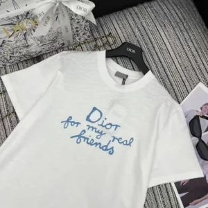 Dior Men DIOR AND HYLTON NEL T-Shirt Relaxed Fit White Cotton Jersey