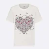 Dioramour Embroidered T-Shirt White Cotton and Linen Jersey