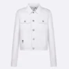 Jacket Ecru Cotton Denim with Gold-Tone Dior Astral Motif