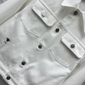 Jacket Ecru Cotton Denim with Gold-Tone Dior Astral Motif