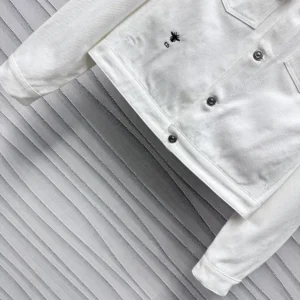 Jacket Ecru Cotton Denim with Gold-Tone Dior Astral Motif