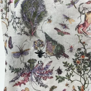 Dior Women Long Blouse White Cotton Muslin with Multicolor Dior Cabinet de Curiosités Motif