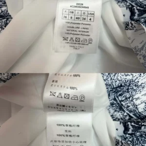 Dior Women Mid-Length Shirtdress White Cotton and Silk Poplin with Blue Toile de Jouy Scotland Motif