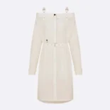 Dior Women Shirtdress White Lightweight Cotton and Silk Poplin