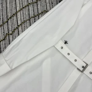 Dior Women Shirtdress White Lightweight Cotton and Silk Poplin