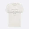 Dior WoT-Shirt White Cotton and Linen Jersey with Gray Christian Dior Papillon Motifmen T-Shirt White Cotton and Linen Jersey with Gray Christian Dior Papillon Motif (1)