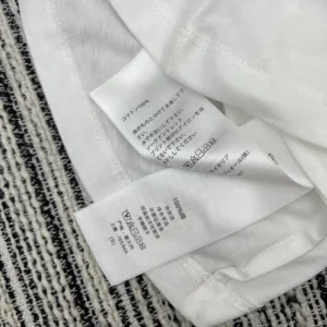 Dior Men T-Shirt White Cotton and Linen Jersey with Gray Christian Dior Papillon Motif