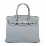 Hermes Birkin 30 Bag in Epsom Leather with Gold Hardware-Bleu Glacier/Silver