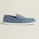Hermes Men Job Loafer Blue Lambskin Insole and Lining