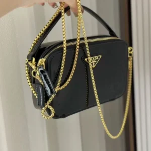 Prada Women Odette Patent Leather Mini-bag-Black 1BH206