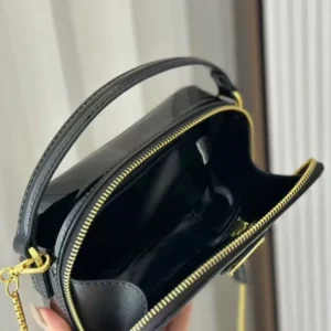 Prada Women Odette Patent Leather Mini-bag-Black 1BH206