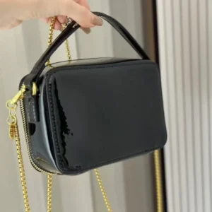 Prada Women Odette Patent Leather Mini-bag-Black 1BH206