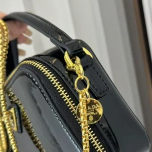 Prada Women Odette Patent Leather Mini-bag-Black 1BH206