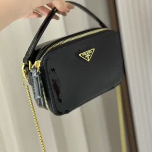 Prada Women Odette Patent Leather Mini-bag-Black 1BH206