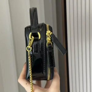 Prada Women Odette Patent Leather Mini-bag-Black 1BH206