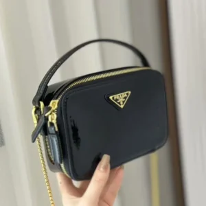 Prada Women Odette Patent Leather Mini-bag-Black 1BH206