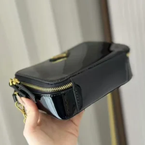 Prada Women Odette Patent Leather Mini-bag-Black 1BH206