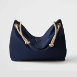 Prada Women Mariner Large Re-Nylon Shoulder Bag-Navy 1BC244