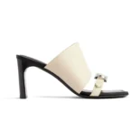 Balenciaga Women Bel Air 80mm Sandal in Soya Smooth Calfskin