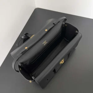 Balenciaga Women Bel Air Clutch On Strap Small in Black Smooth Calfskin