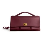 Balenciaga Women Bel Air Clutch On Strap Small in Dark Burgundy