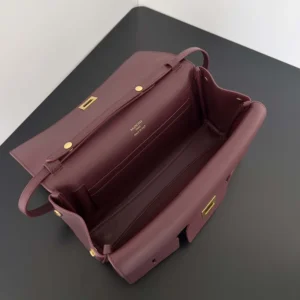 Balenciaga Women Bel Air Clutch On Strap Small in Dark Burgundy