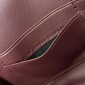Balenciaga Women Bel Air Clutch On Strap Small in Dark Burgundy