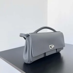 Balenciaga Women Bel Air Clutch On Strap Small in Grey