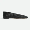 Bottega Veneta Women Sofia Ballerina in Padded Intreccio Leather-Black