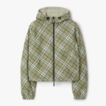 Burberry Men Cropped Reversible Check Hooded Jacket 81058501