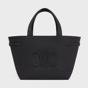 Celine Unisex Mini Cabas Anais Cuir Triomphe in Grained Calfskin-Black 118613ENY