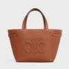Celine Unisex Mini Cabas Anais Cuir Triomphe in Grained Calfskin-Brown 118613ENY