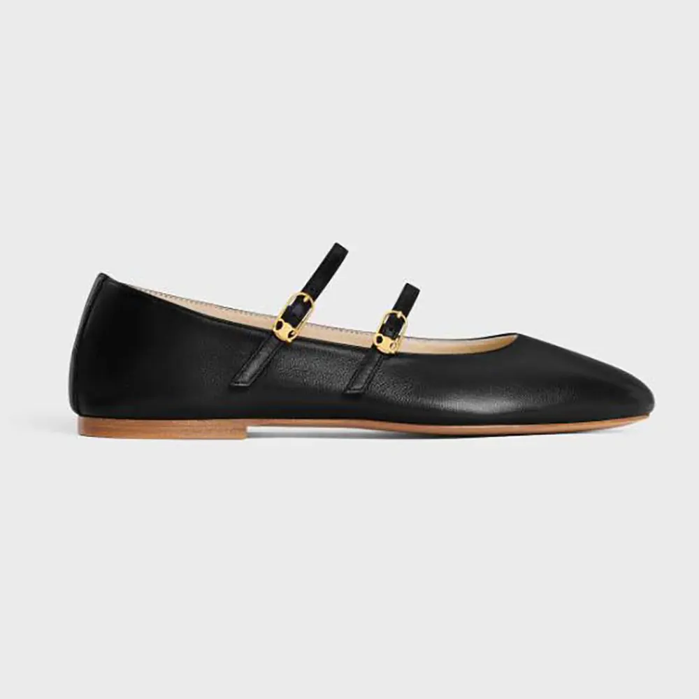 LES BALLERINES CELINE BABIES IN CAMEL BEIGE PATENT CALFSKIN