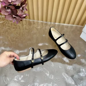 Celine Women Les Ballerines Celine Double Strap in Lambskin