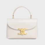 Celine Women Teen Nino Bag in Smooth Satinated Calfskin-White 118113GG2