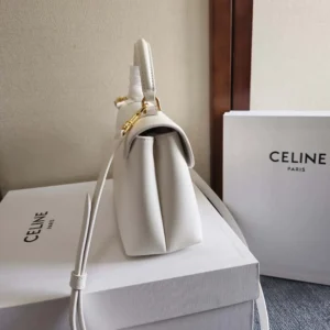 Celine Women Teen Nino Bag in Smooth Satinated Calfskin-White 118113GG2