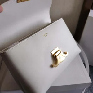 Celine Women Teen Nino Bag in Smooth Satinated Calfskin-White 118113GG2