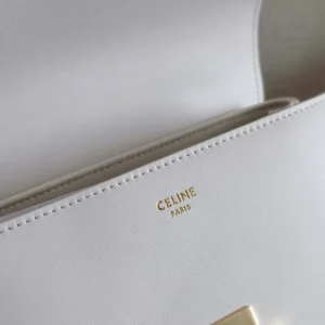 Celine Women Teen Nino Bag in Smooth Satinated Calfskin-White 118113GG2