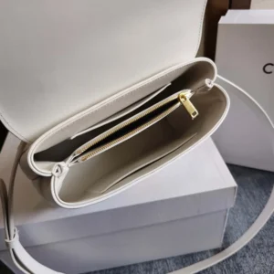 Celine Women Teen Nino Bag in Smooth Satinated Calfskin-White 118113GG2